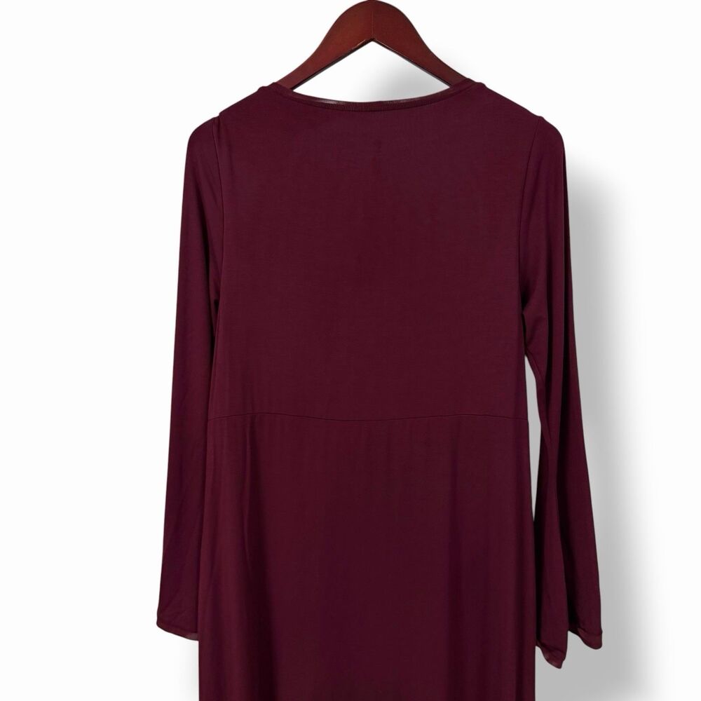 NWOT SheBird Marissa Maxi Bra Dress Dark Cherry Burgundy Wine Long Sleeve 5 M/L - Picture 9 of 12